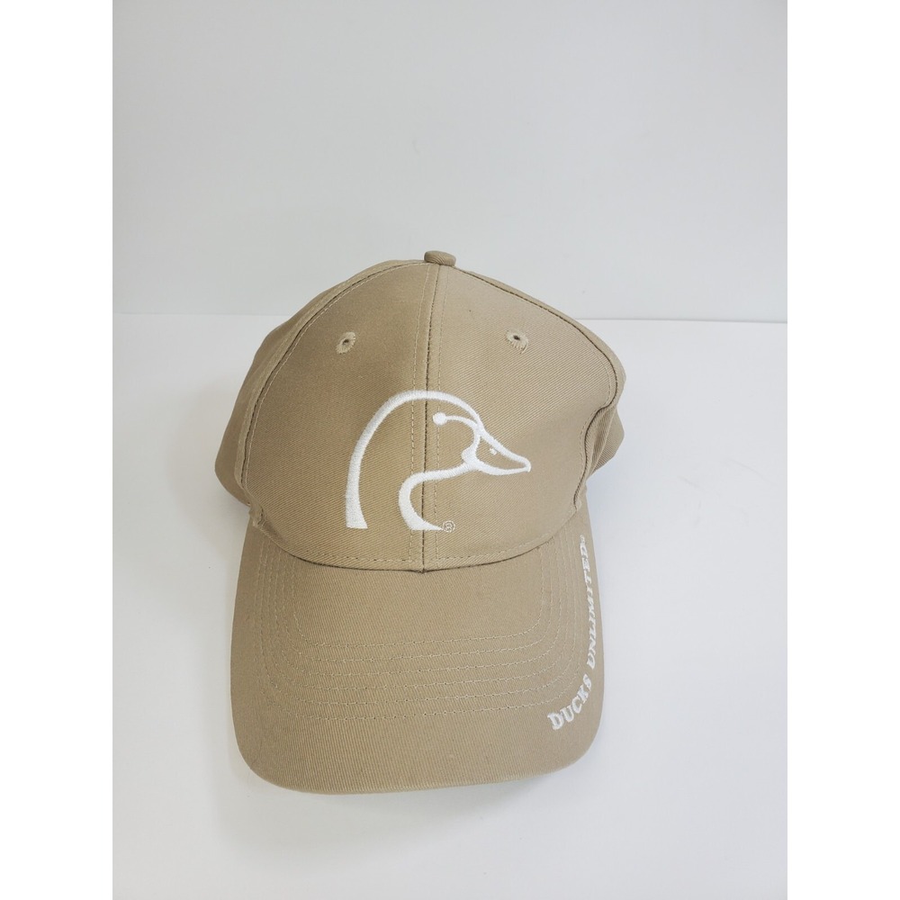 Ducks Unlimited Hat Cap‎ Beige Snap Back Embroidered Logo Conservation Hunter